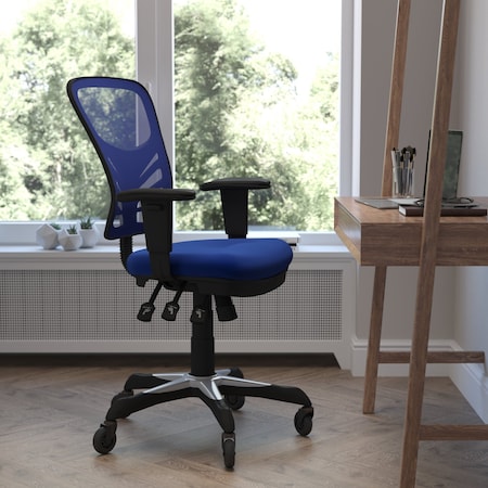 Flash Furniture Blue Mesh Multifunction Chair - Roller Wheels HL-0001-BL-RLB-GG